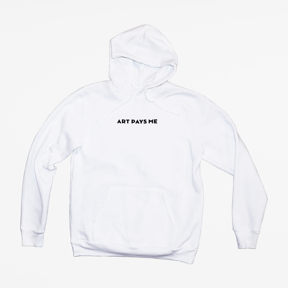 Logo Hoodie, White | Art Pays Me