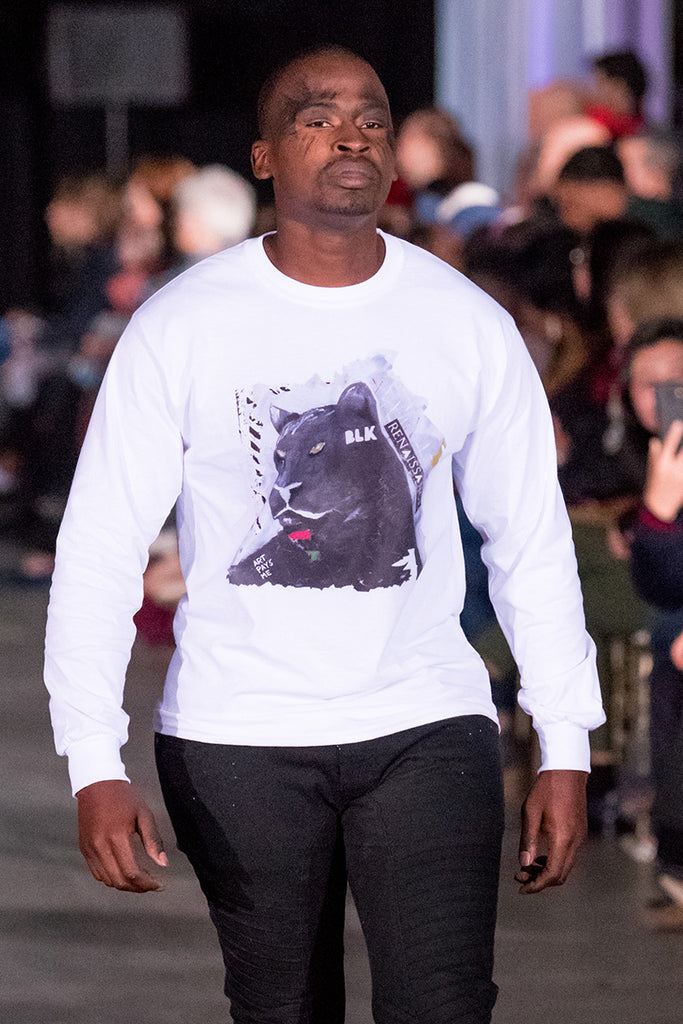 Unapologetic Long Sleeve Tee worn by Schneider during Atlantic Fashion Week
