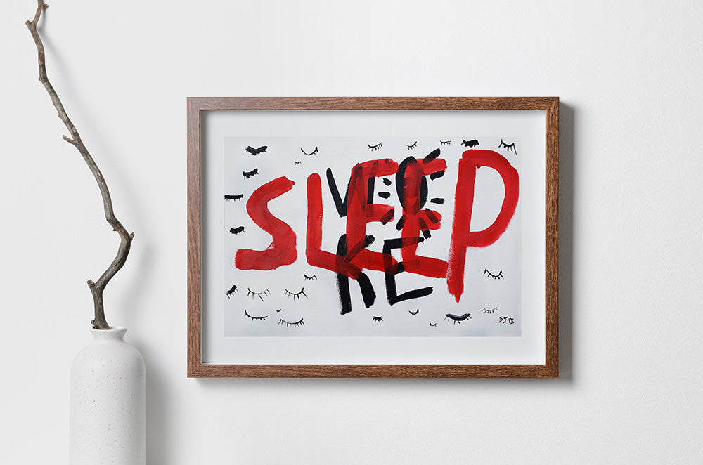 Woke Sleep Print framed