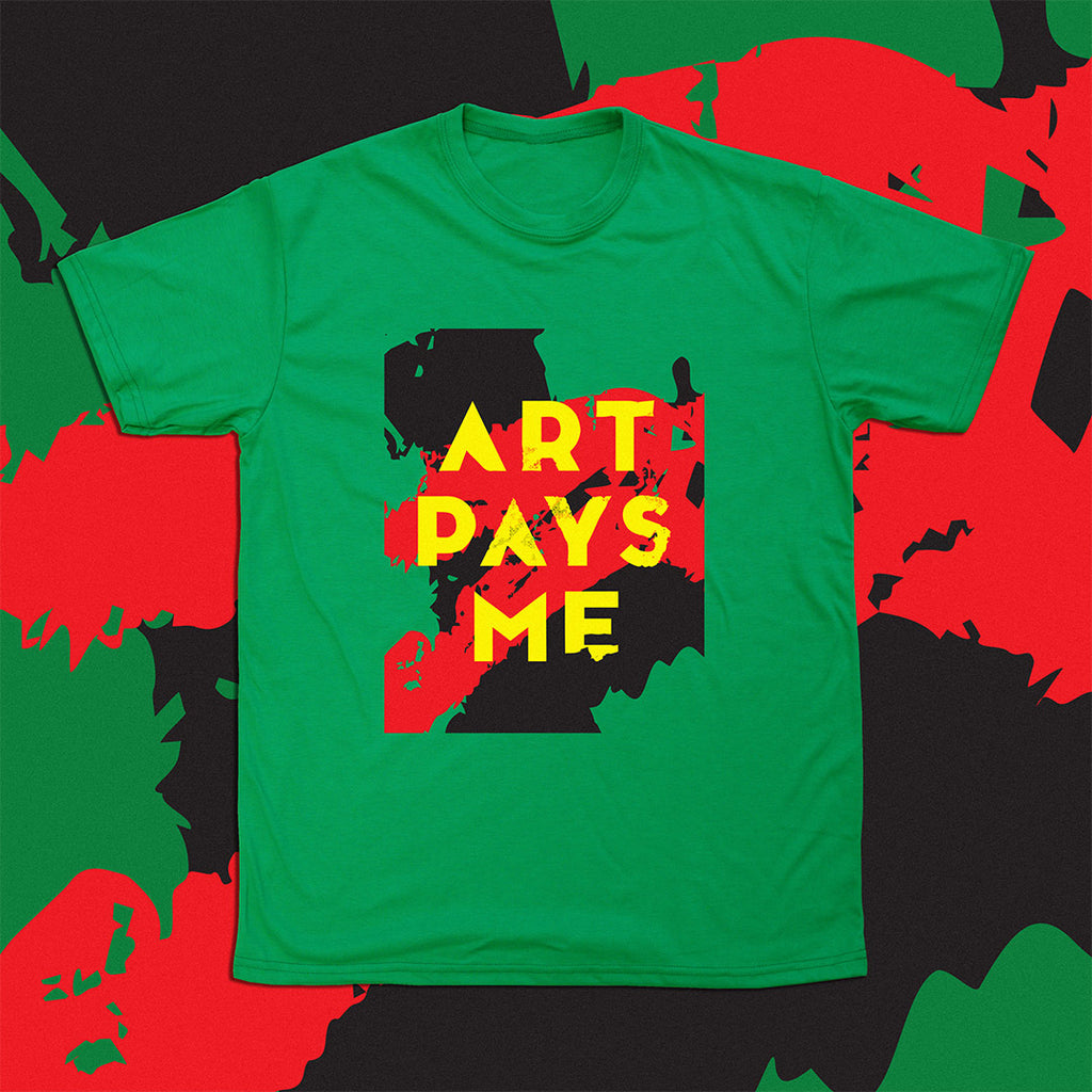 Art Pays Me t-shirt with Pan-African colours
